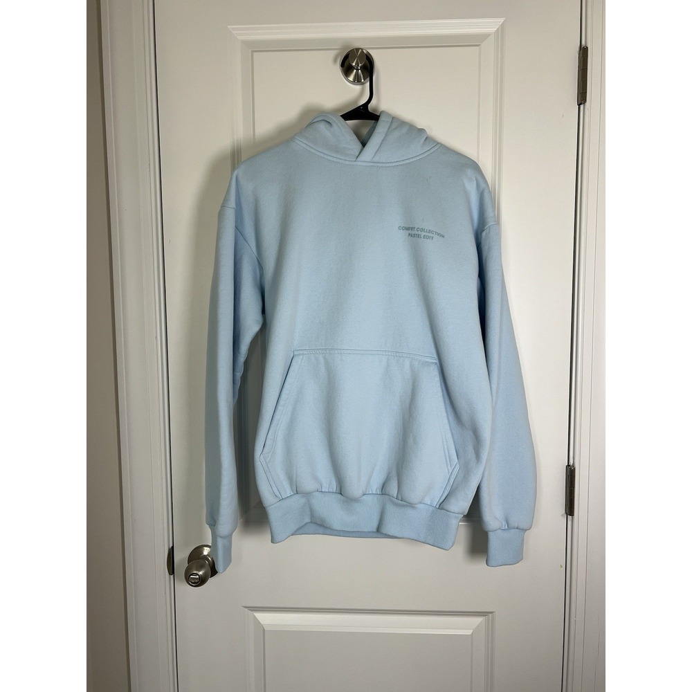 Comfrt Pastel‎ Edit Hoodie Sweatshirt Women's Baby Blue Pullover Size XS